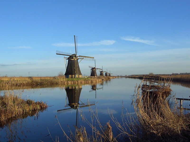 e molens van Kinderdijk