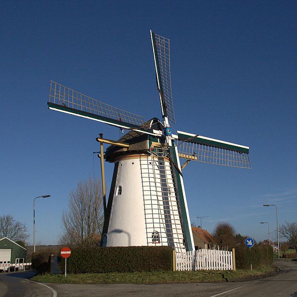 De korenmolen in Rockanje